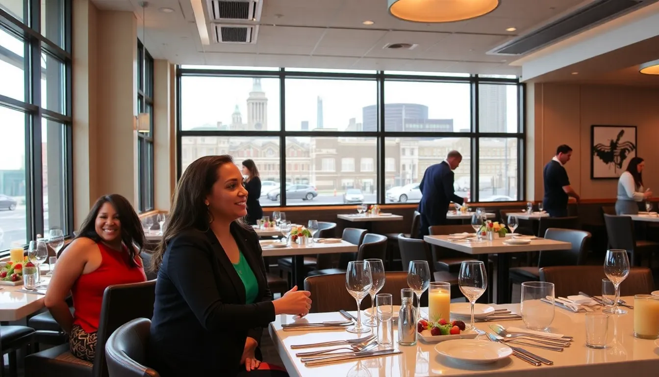 interior of The Beacon Restaurant with diners enjoying meals.